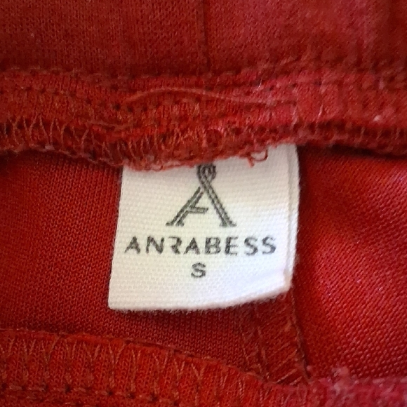 Red Joggers with Flared Legs and Drawstring Waist - Picture 2 of 6